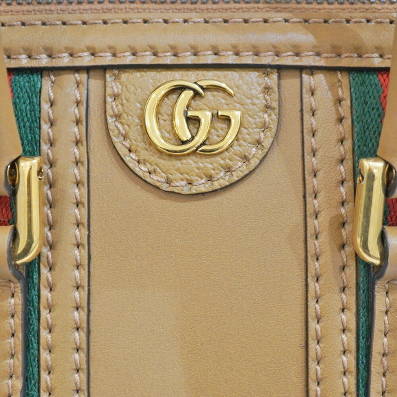 Gucci Web Stripe Shoulder Bag Sherry Line Brown Green Navy Blue Red - Picture 8 of 9
